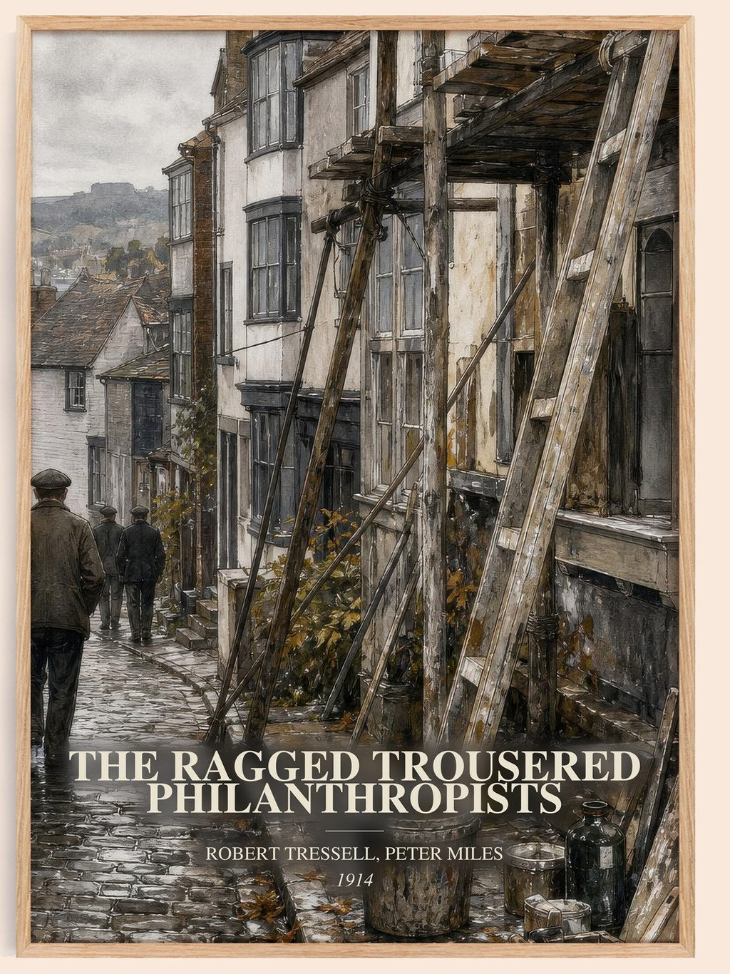 The Ragged Trousered Philanthropists watercolour book poster by Robert Tressell, Peter Miles – framed literary art print