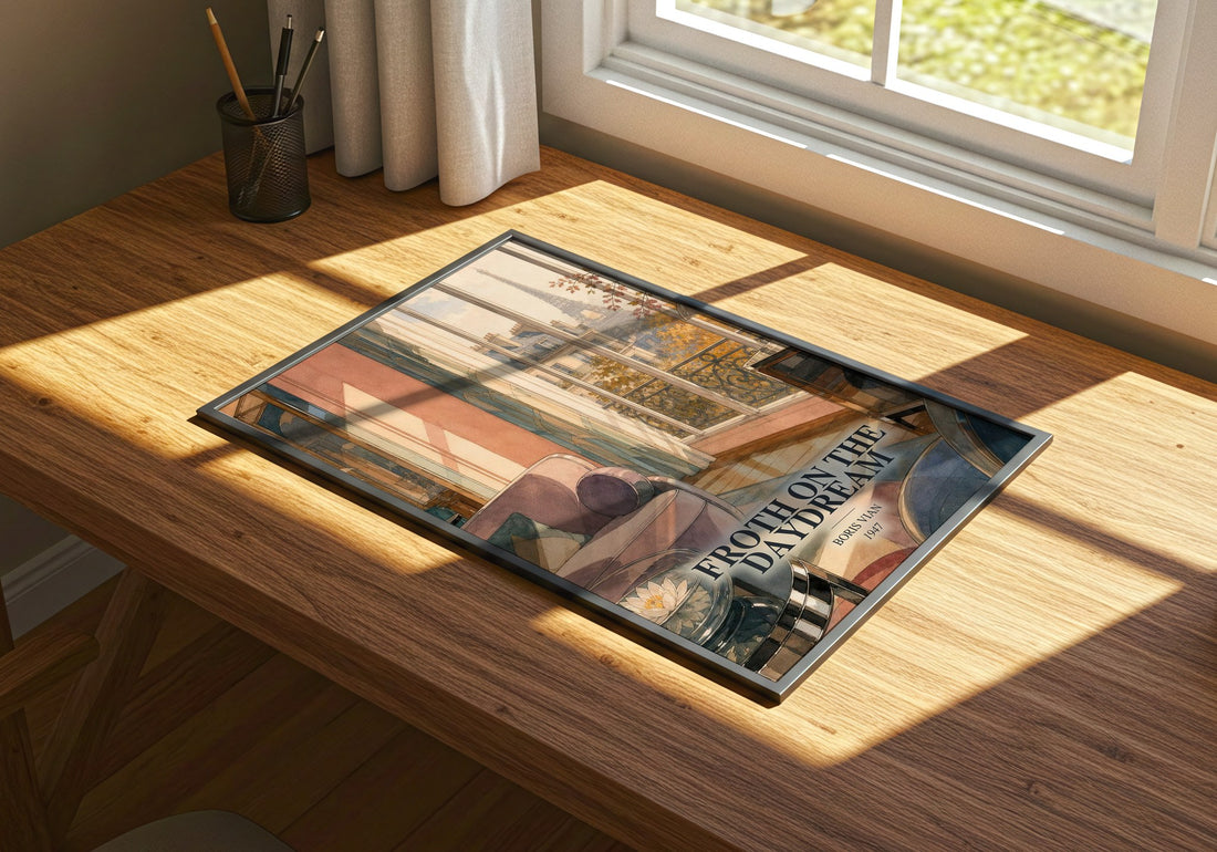 Froth on the daydream watercolour book poster framed on wall – literary fiction wall art