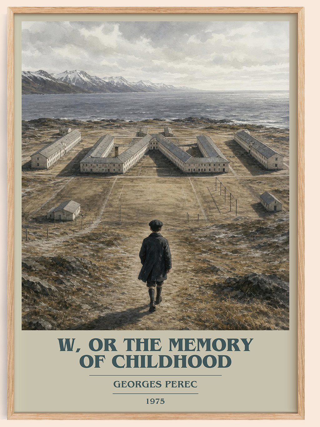 W, or the Memory of Childhood book cover book poster by Georges Perec – framed literary art print