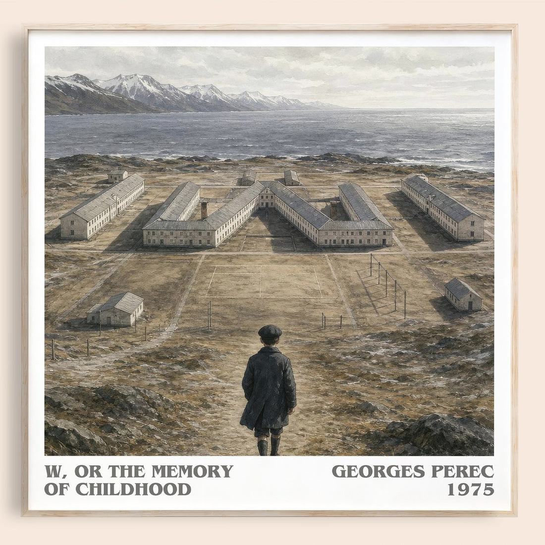 W, or the Memory of Childhood literary book poster by Georges Perec – framed literary art print