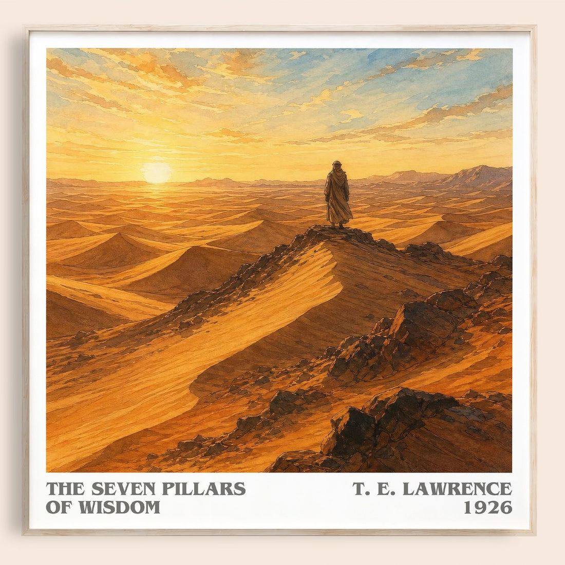 The Seven Pillars of Wisdom literary book poster by T. E. Lawrence – framed literary art print