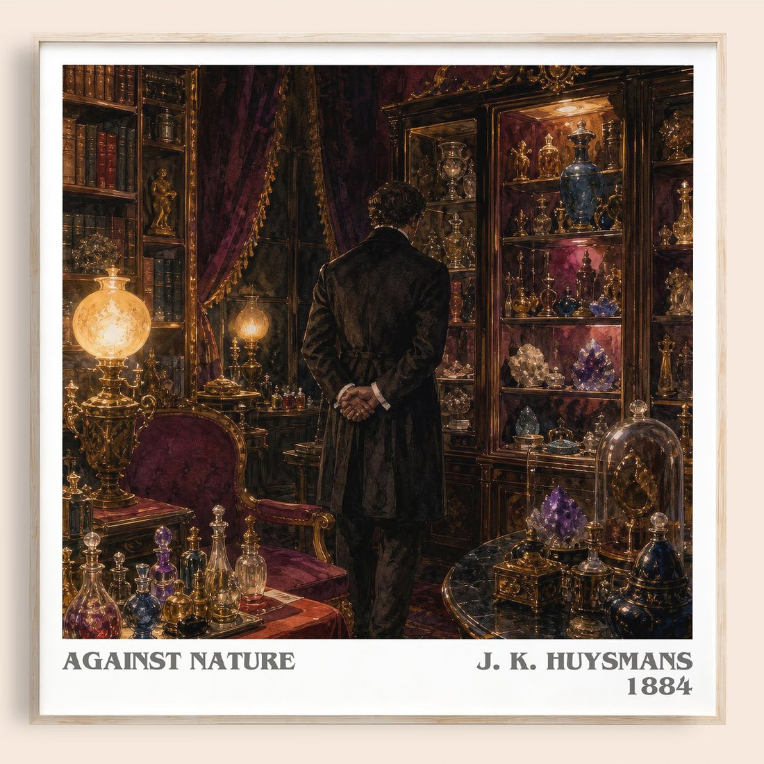 Against Nature literary book poster by J. K. Huysmans – framed literary art print