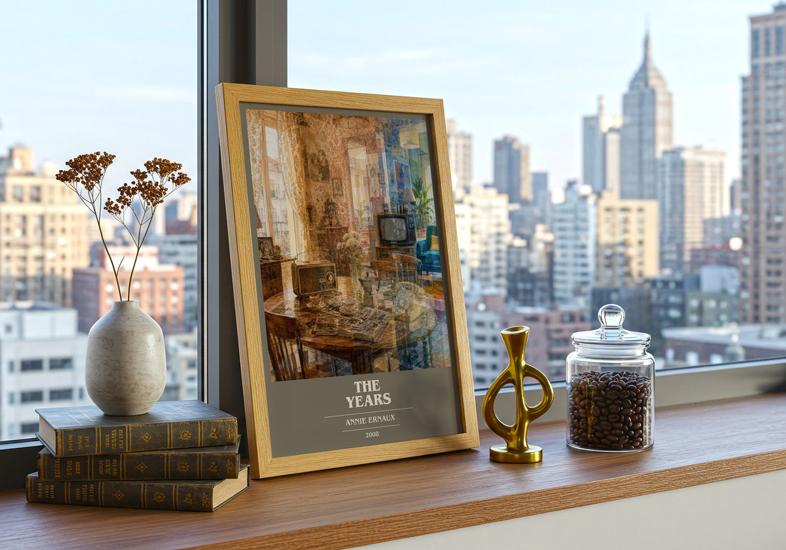 The Years book cover print framed by window – literary home decor