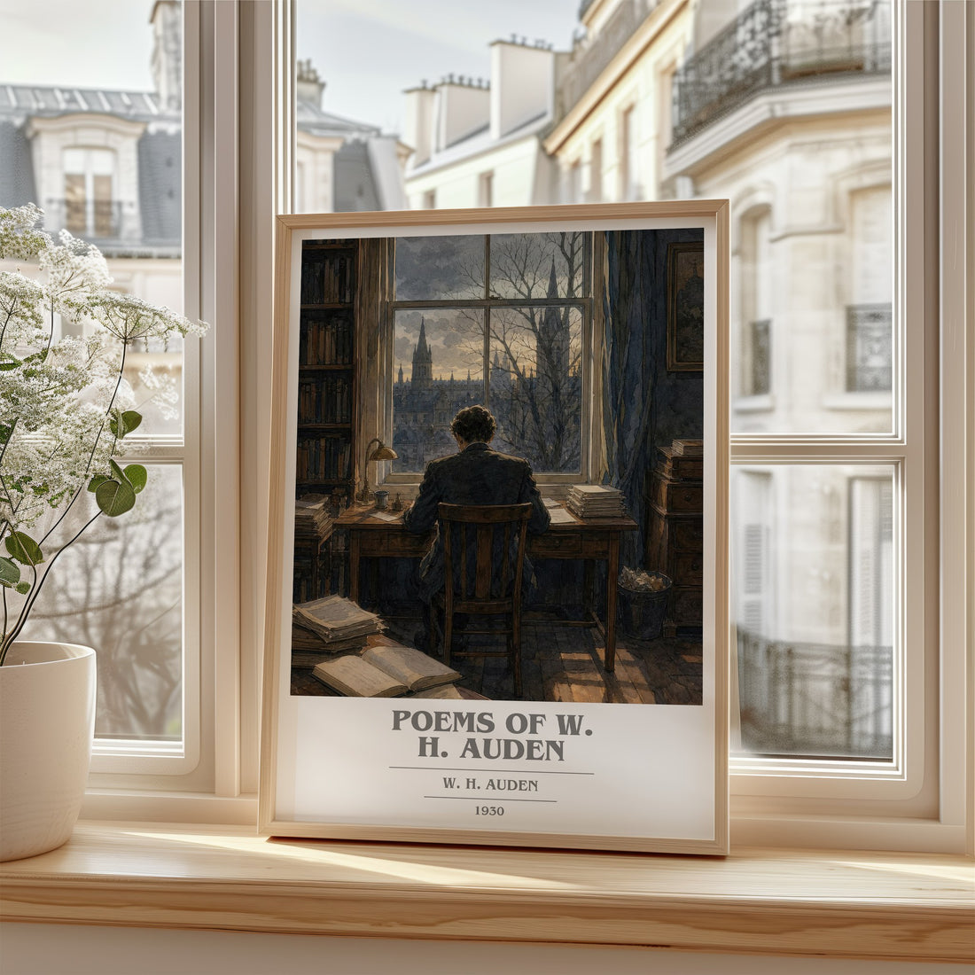Poems of W. H. Auden book cover poster colour and style options – W. H. Auden book art