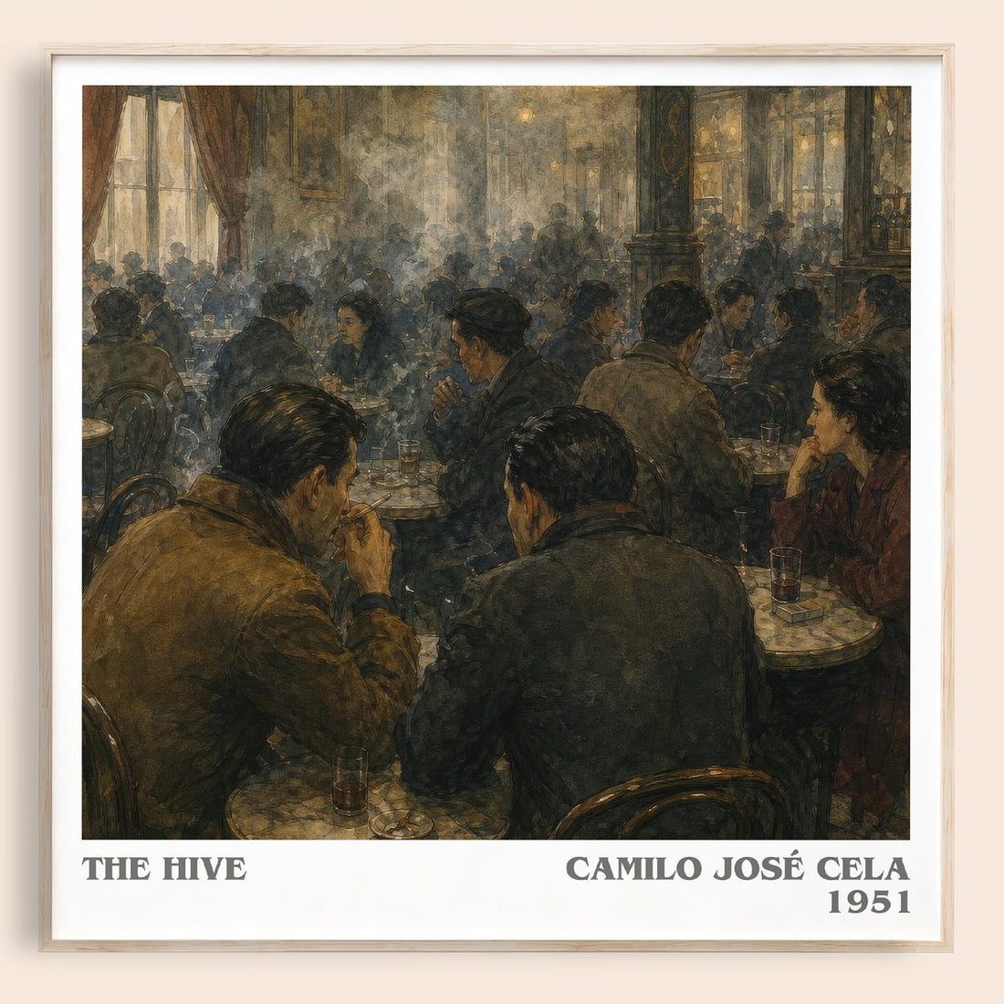 The Hive literary book poster by Camilo José Cela – framed literary art print