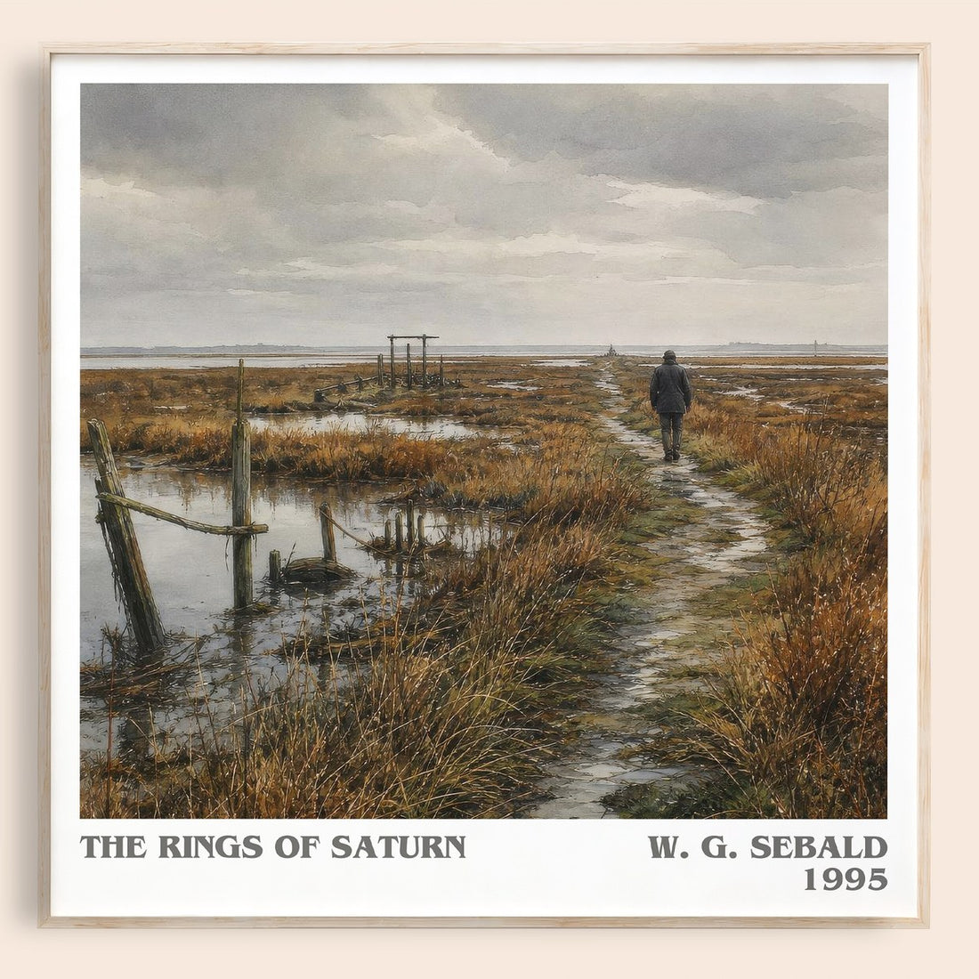 The Rings of Saturn literary book poster by W. G. Sebald – framed literary art print
