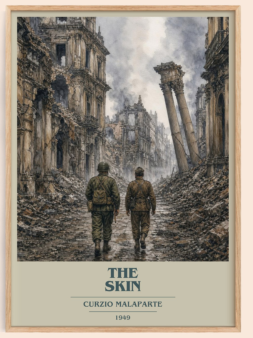The Skin book cover book poster by Curzio Malaparte – framed literary art print