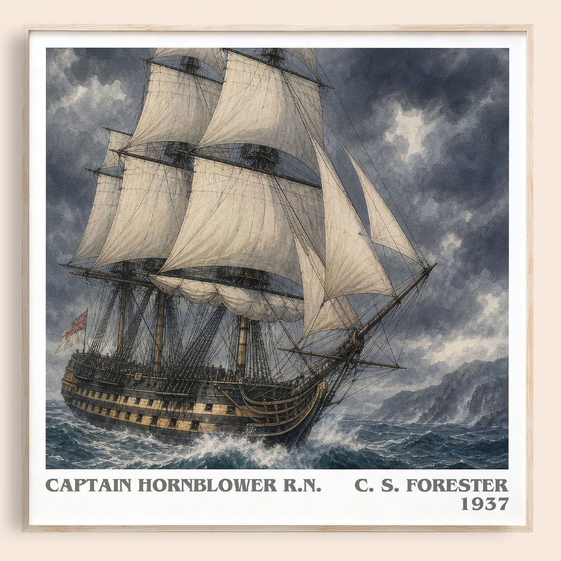 Captain Hornblower R.N. literary book poster by C. S. Forester – framed literary art print