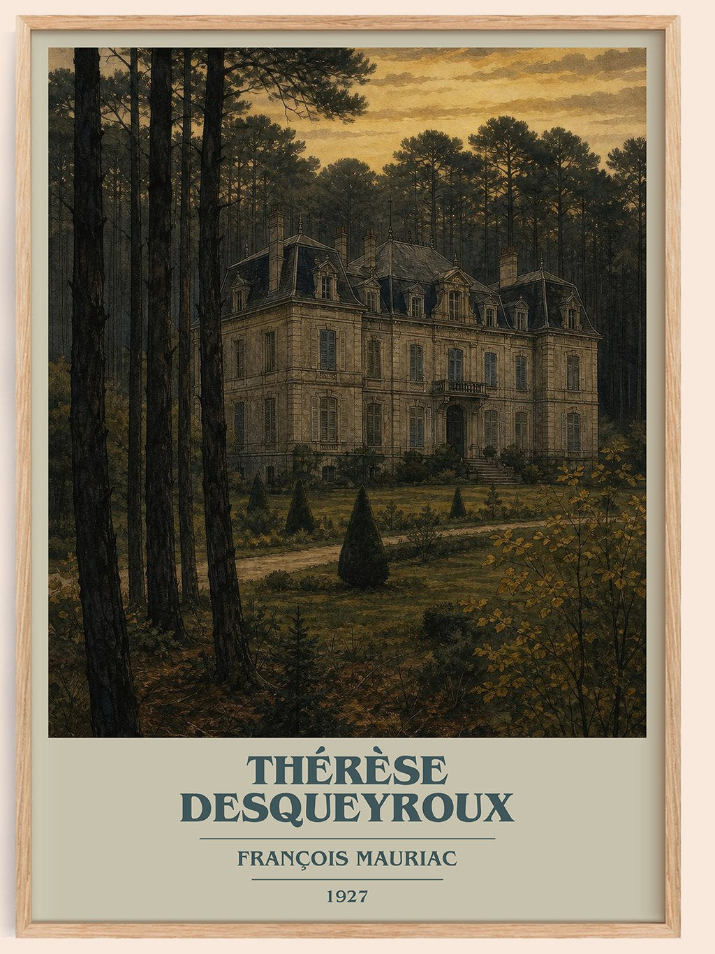 Thérèse Desqueyroux Book Cover Poster by François Mauriac – framed poster