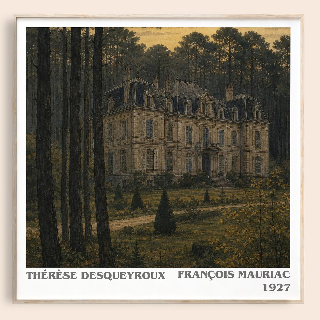 Thérèse Desqueyroux literary book poster by François Mauriac – framed literary art print