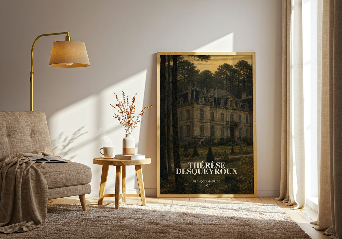 Thérèse Desqueyroux watercolour print in frame leaning in hallway – literary fiction wall art