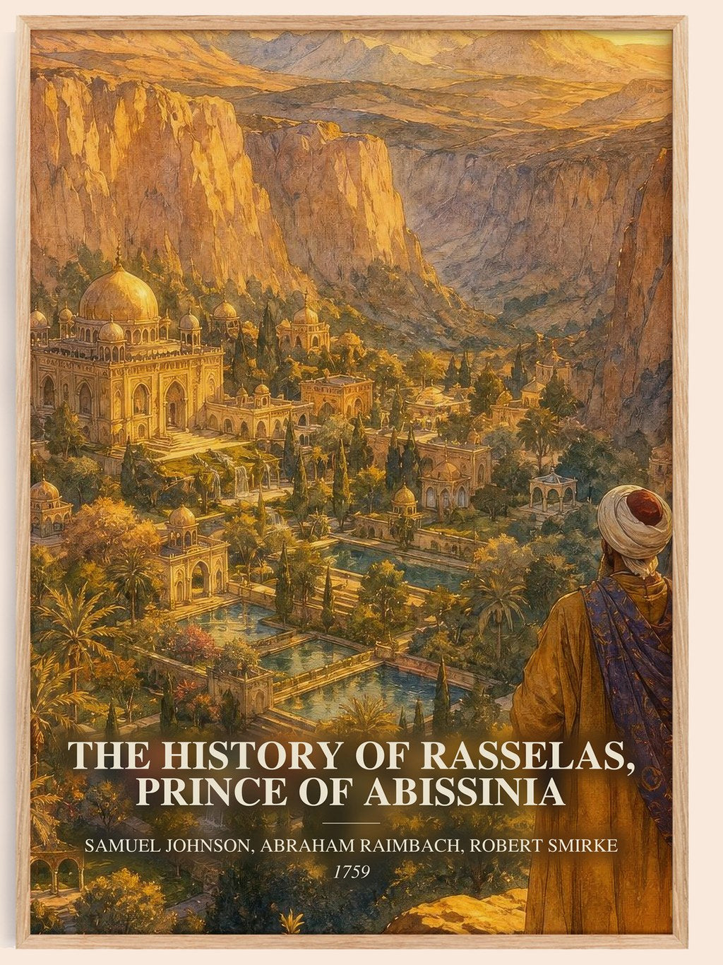 The History of Rasselas, Prince of Abissinia watercolour book poster by Samuel Johnson, Abraham Raimbach, Robert Smirke –