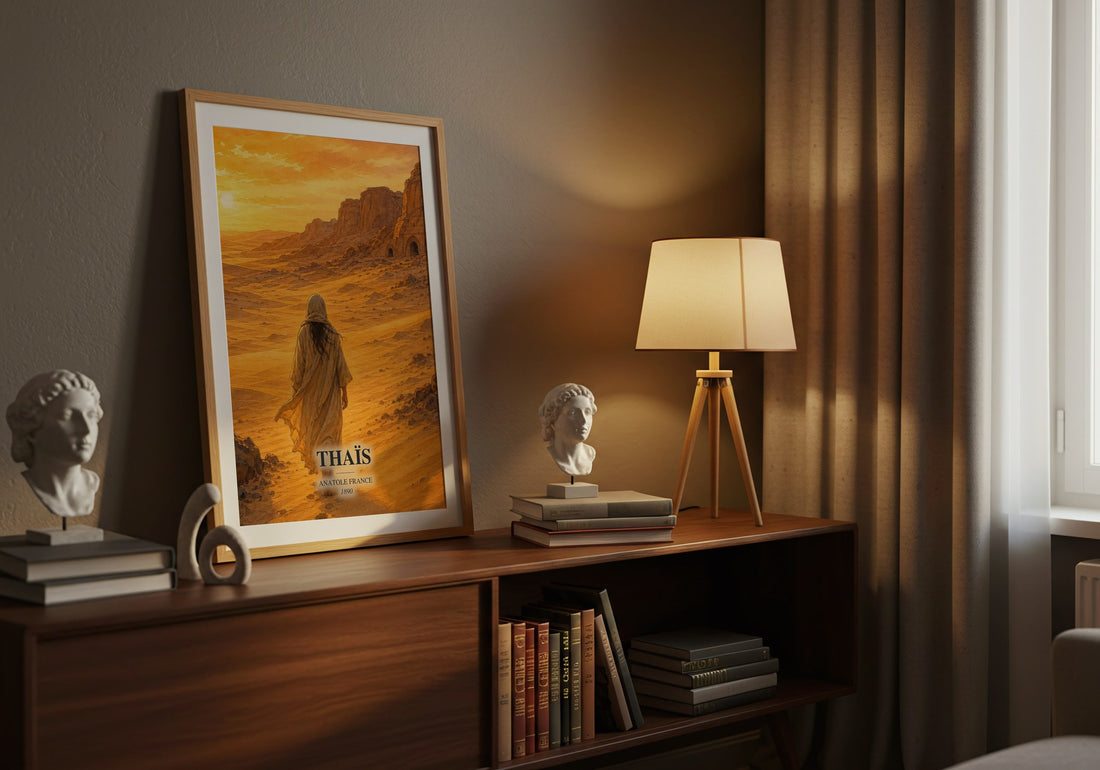 Thaïs watercolour print on bookshelf – Anatole France fan gift