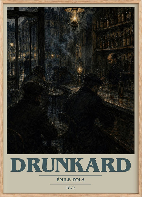 Drunkard Book Cover Poster by Émile Zola