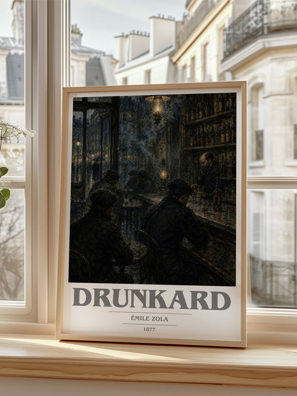 Drunkard book cover poster colour and style options – Émile Zola book art