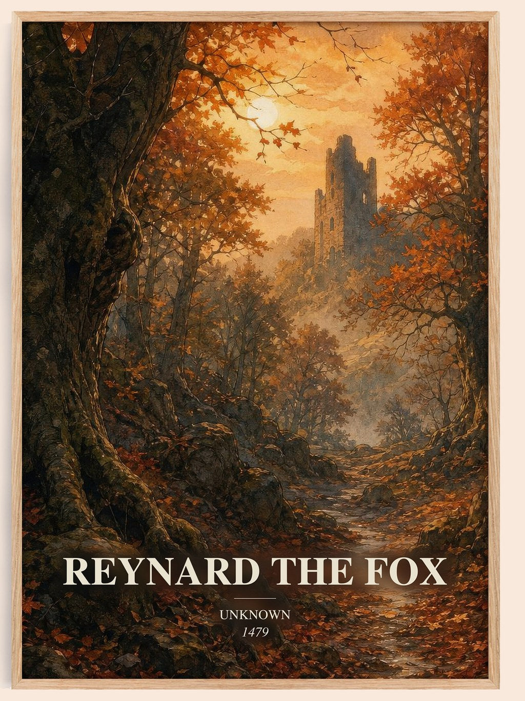 Reynard the Fox watercolour book poster by Unknown – framed literary art print