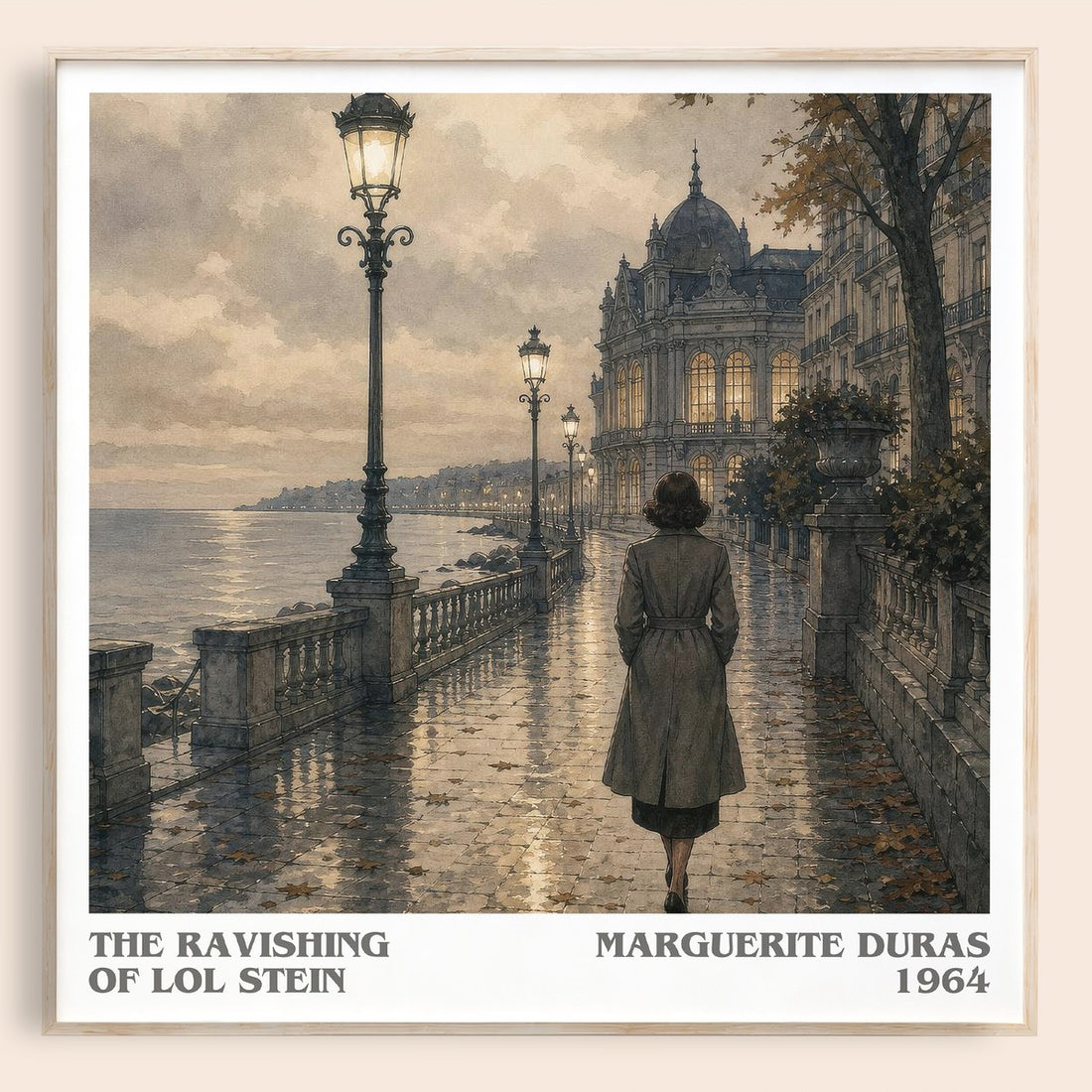 The Ravishing of Lol Stein literary book poster by Marguerite Duras – framed literary art print