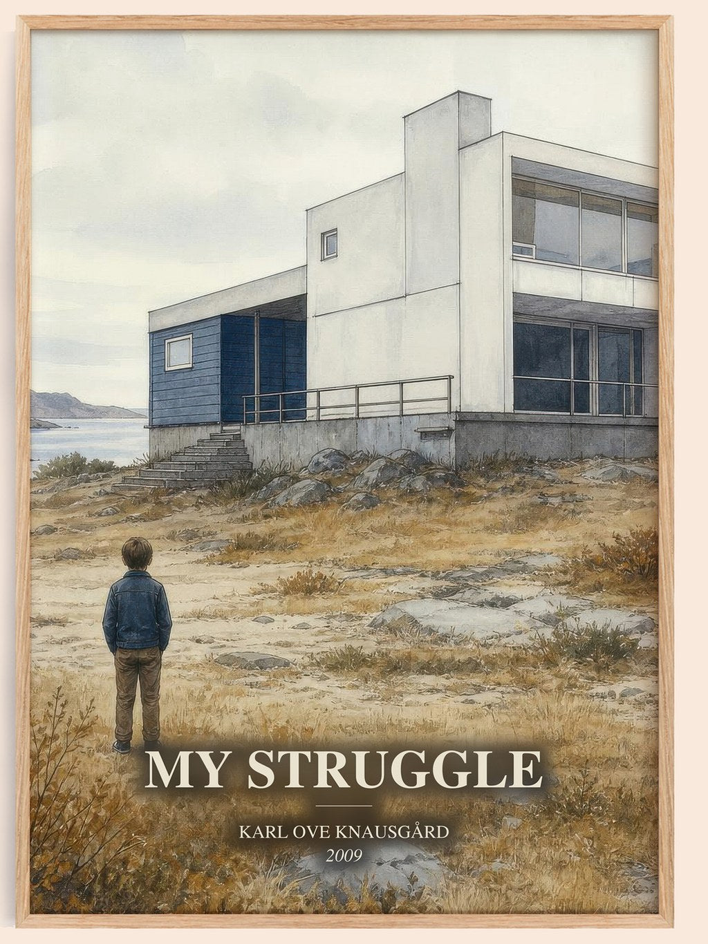 My Struggle watercolour book poster by Karl Ove Knausgård – framed literary art print
