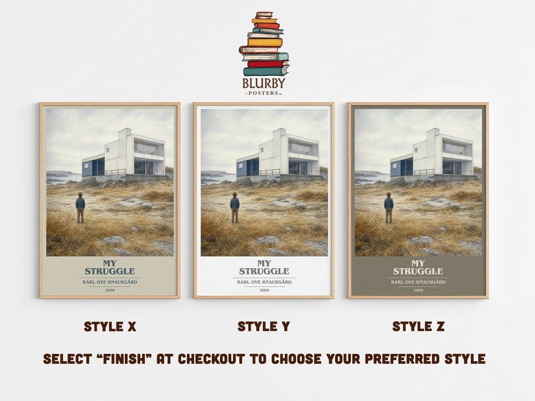 My Struggle book cover print in frame leaning in hallway – memoir wall art (mockup)