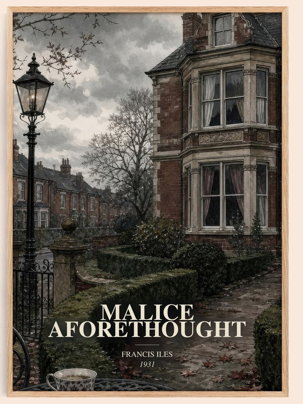 Malice Aforethought watercolour book poster by Francis Iles – framed literary art print