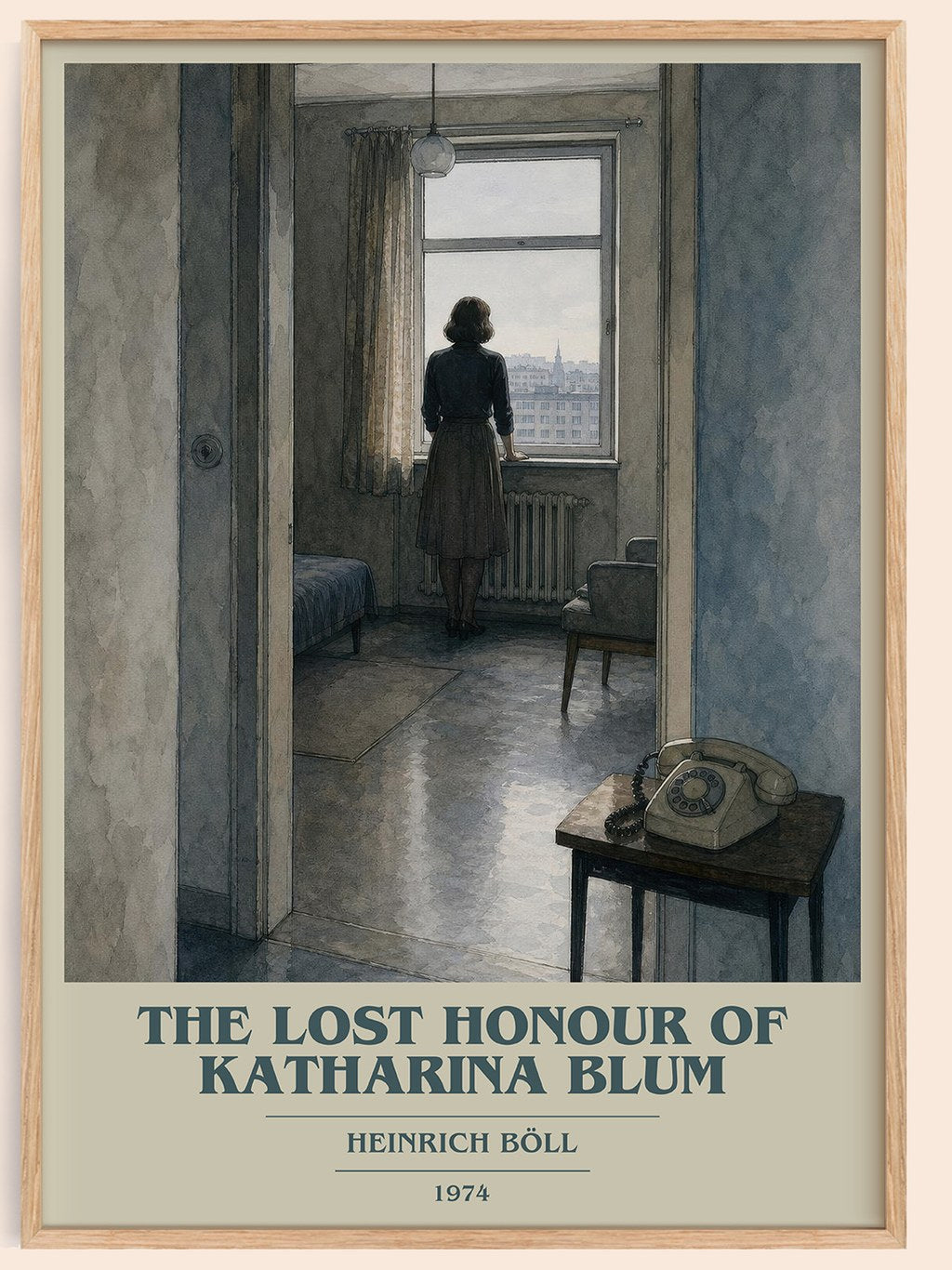 The Lost Honour of Katharina Blum book cover book poster by Heinrich Böll – framed literary art print