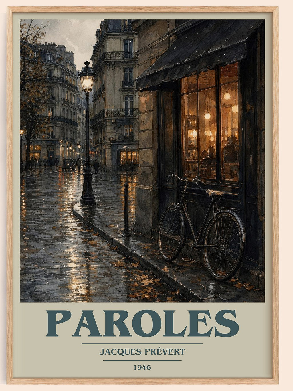 Paroles book cover book poster by Jacques Prévert – framed literary art print