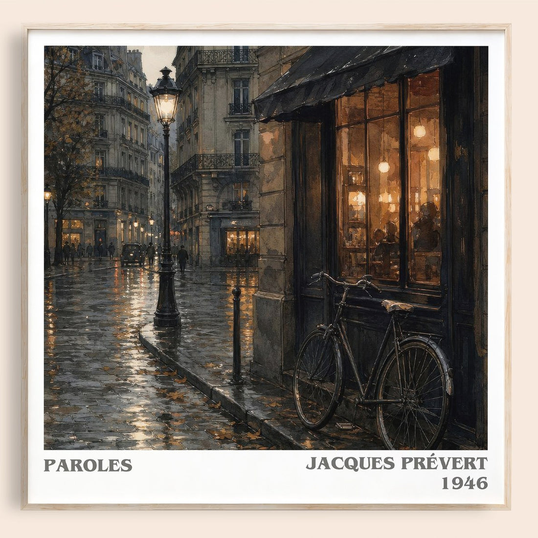 Paroles literary book poster by Jacques Prévert – framed literary art print
