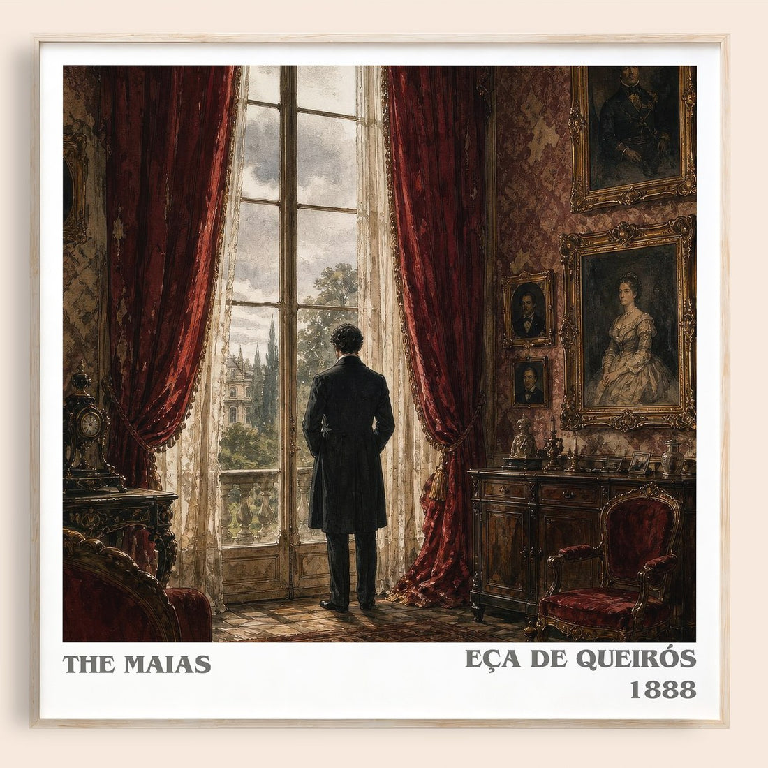 The Maias literary book poster by Eça de Queirós – framed literary art print