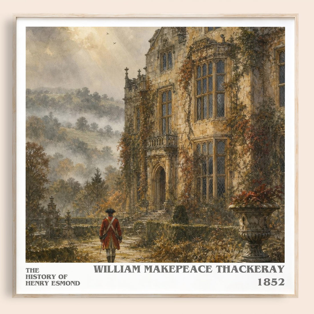 The History Of Henry Esmond literary book poster by William Makepeace Thackeray – framed literary art print