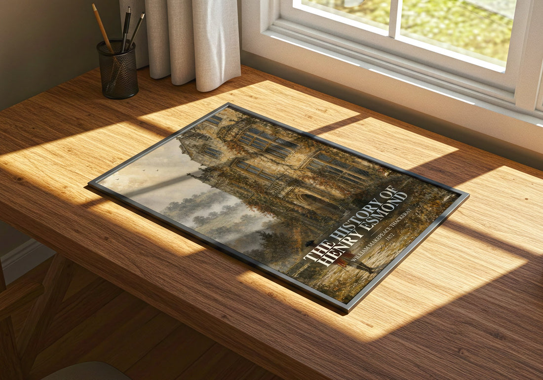 The History Of Henry Esmond watercolour book poster framed on wall – historical fiction wall art