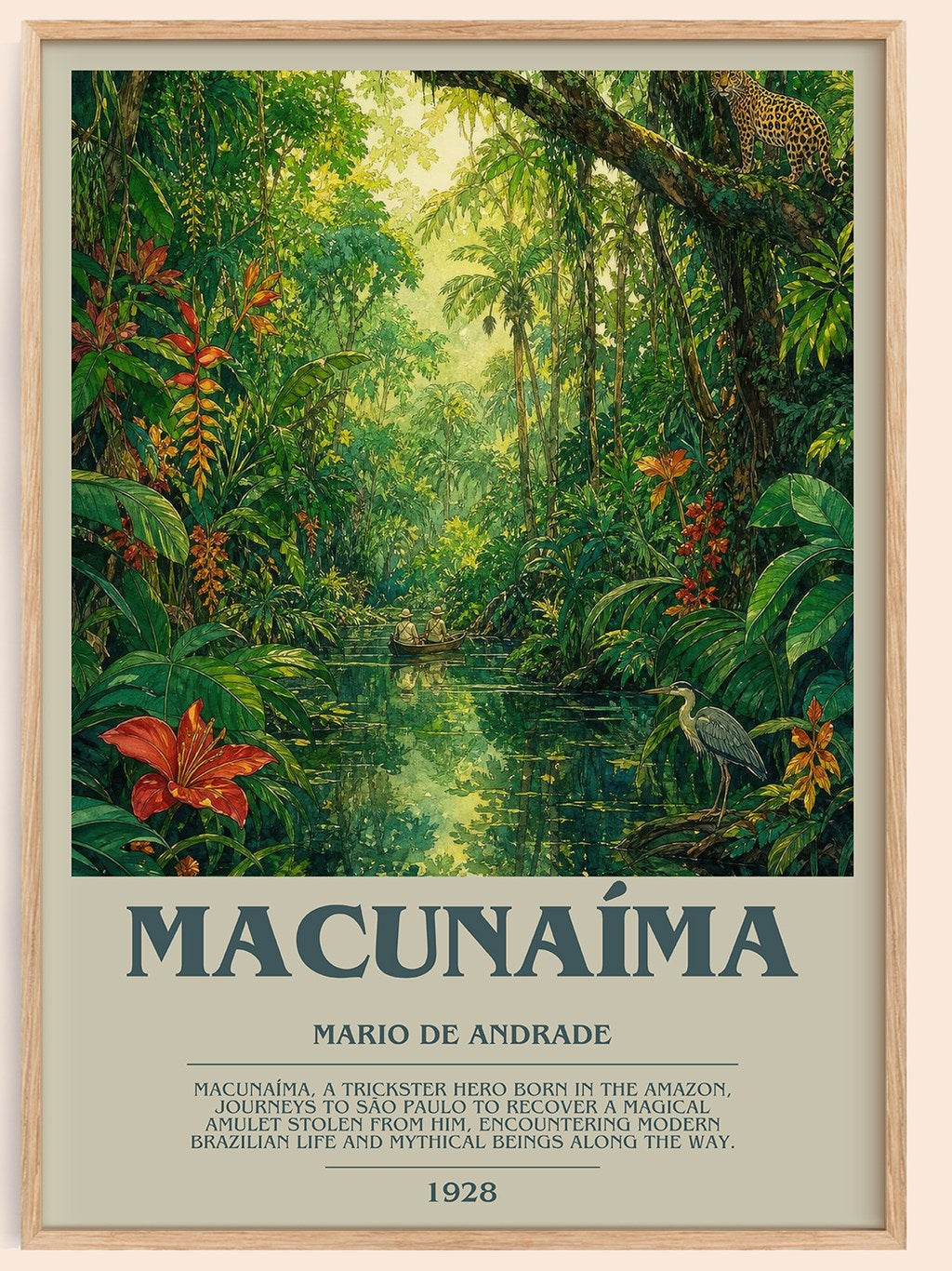 Macunaíma Bookish Wall Art by Mario de Andrade – framed poster