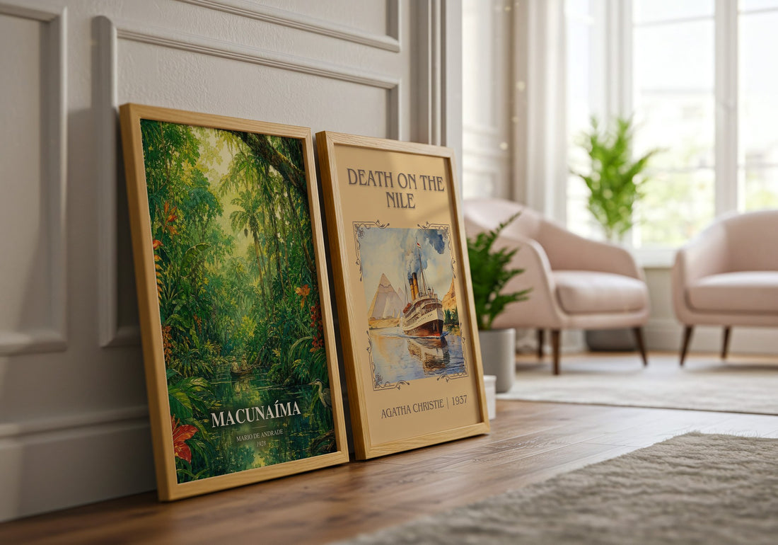 Macunaíma watercolour print framed by window – literary home decor