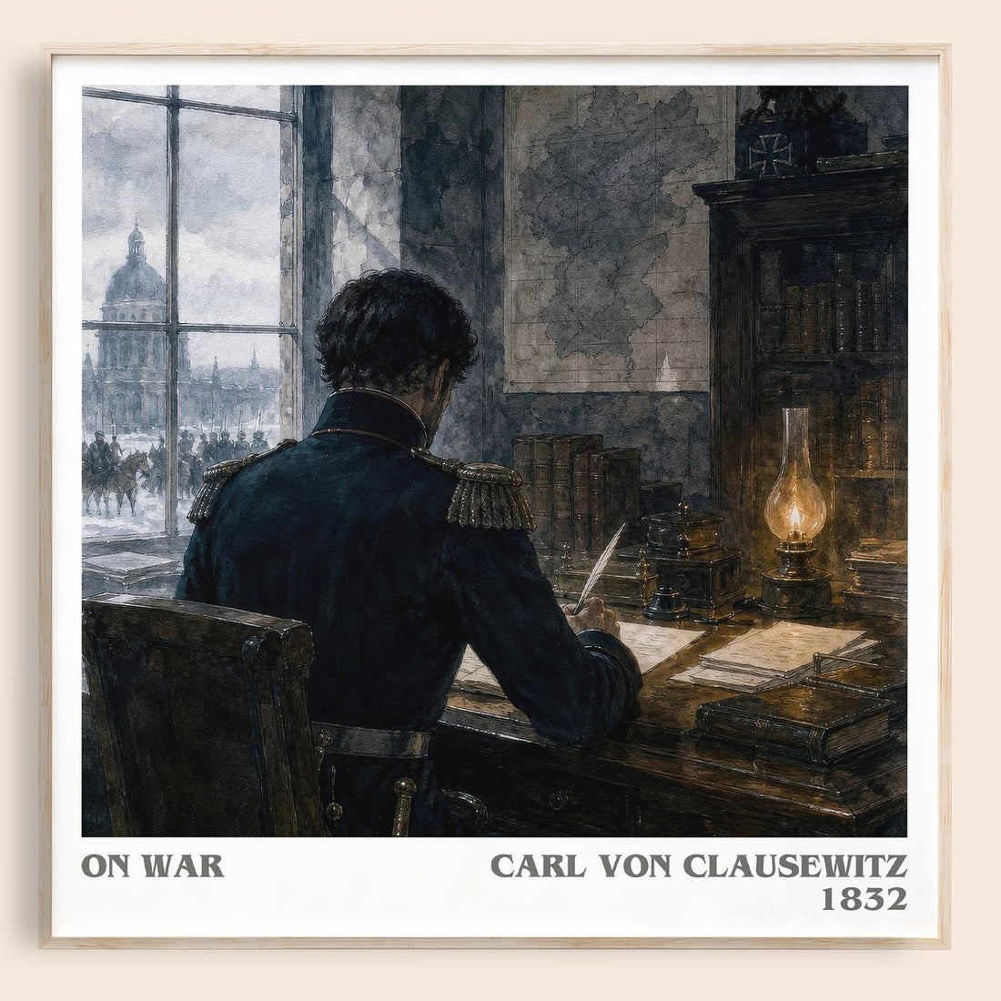 On War literary book poster by Carl Von Clausewitz – framed literary art print
