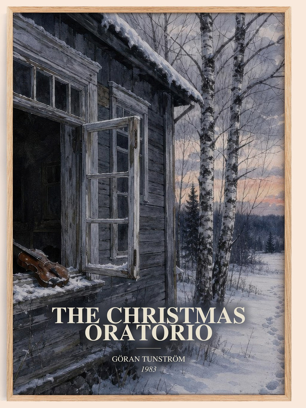 The Christmas Oratorio watercolour book poster by Göran Tunström – framed literary art print