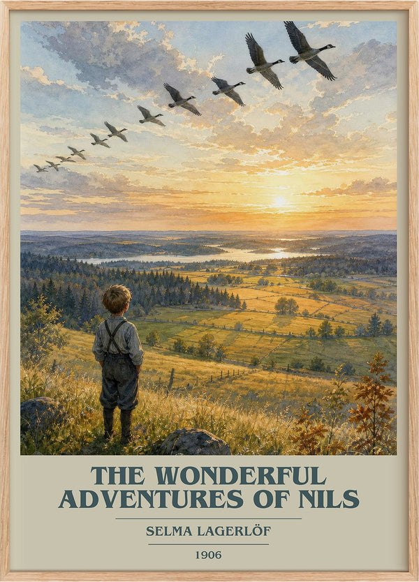 The Wonderful Adventures of Nils Book Cover Poster by Selma Lagerlöf