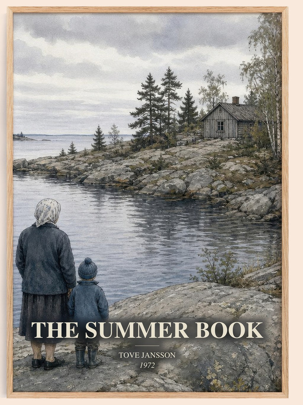 The Summer Book watercolour book poster by Tove Jansson – framed literary art print