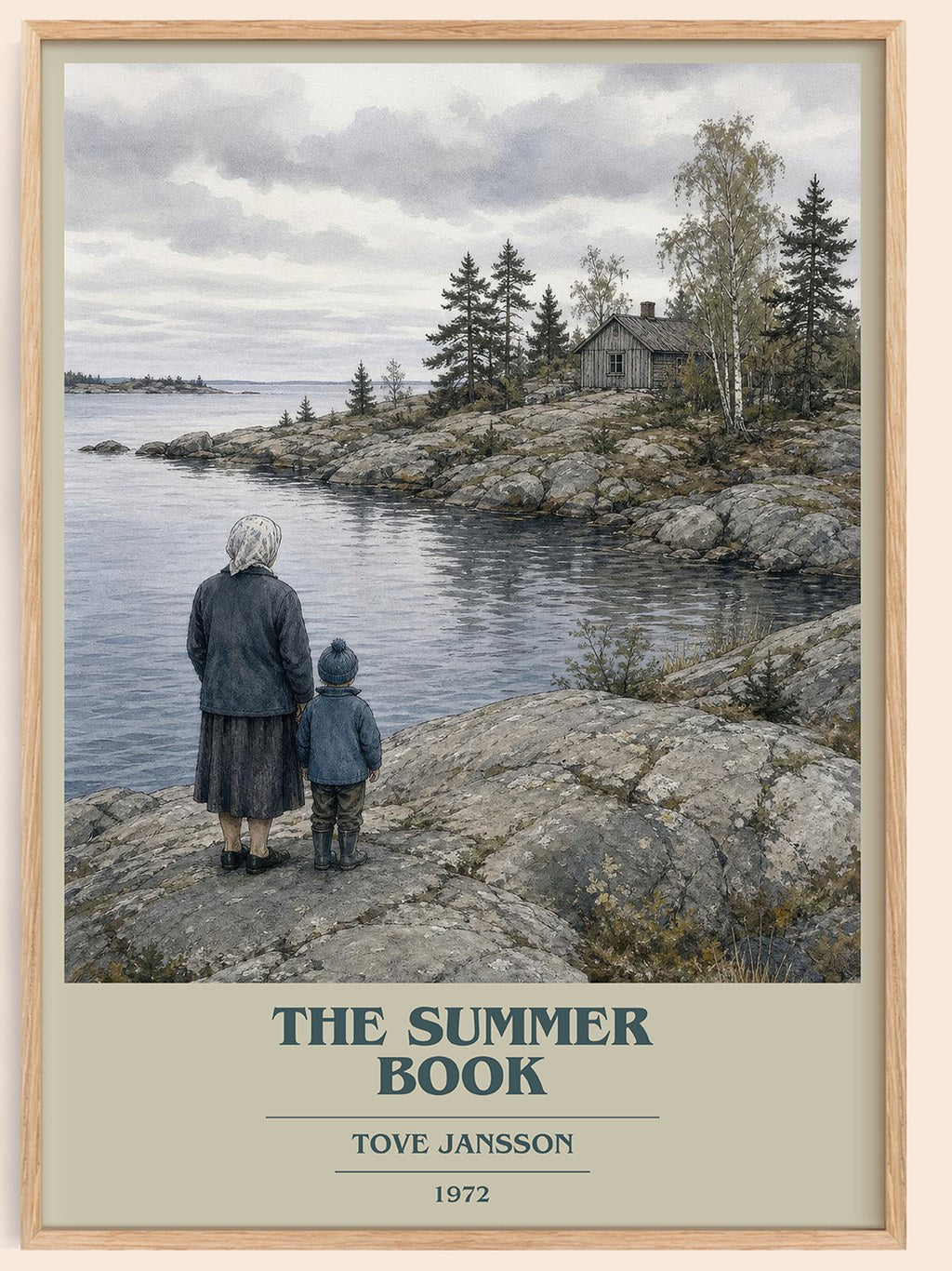 The Summer Book book cover book poster by Tove Jansson – framed literary art print