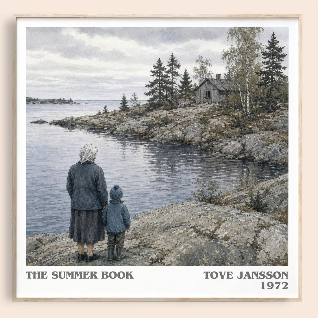 The Summer Book literary book poster by Tove Jansson – framed literary art print