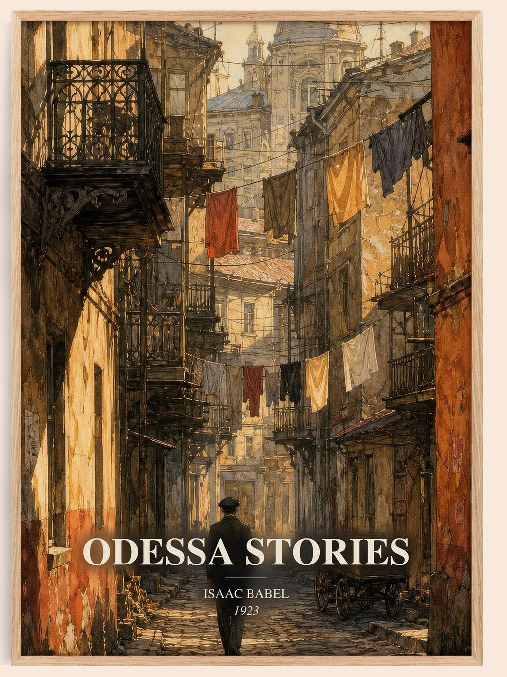 Odessa Stories watercolour book poster by Isaac Babel – framed literary art print