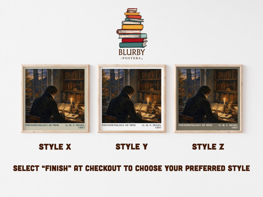 Phenomenology of Mind literary print framed by window – literary home decor