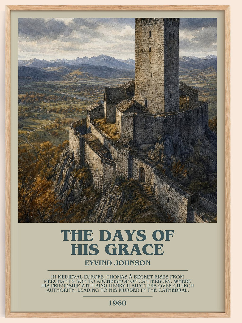 The Days of His Grace Bookish Wall Art by Eyvind Johnson – framed poster