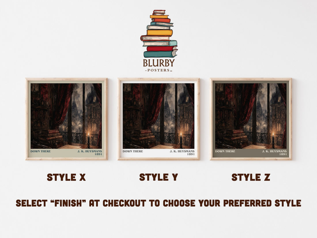 Down There literary print in frame leaning in hallway – gothic wall art (mockup)