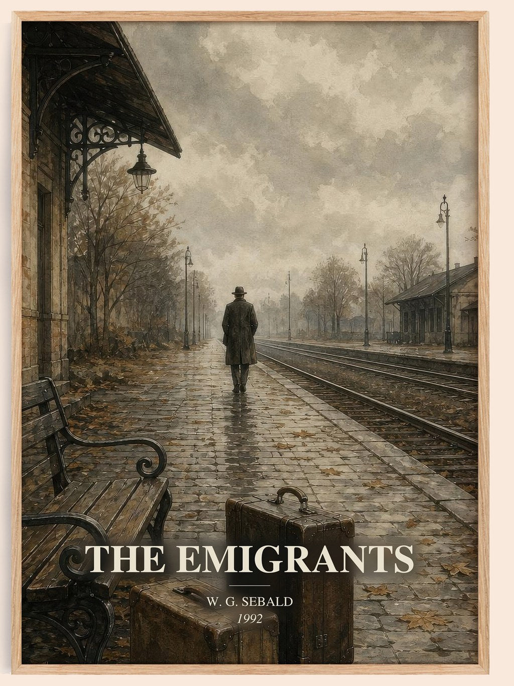 The Emigrants watercolour book poster by W. G. Sebald – framed literary art print