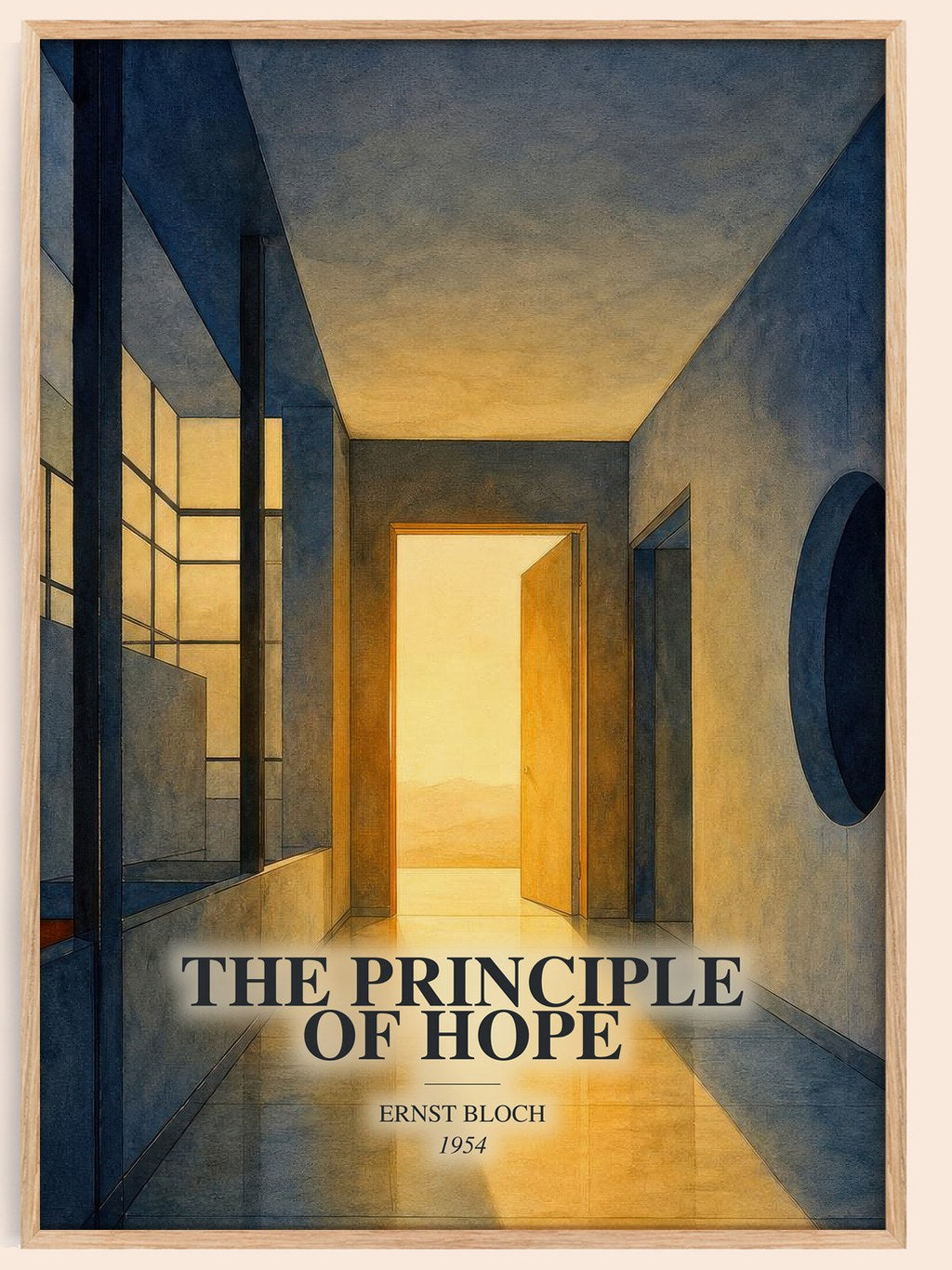 The Principle Of Hope watercolour book poster by Ernst Bloch – framed literary art print