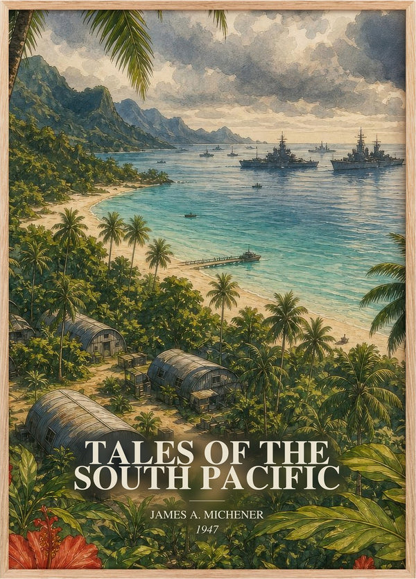 Tales of the South Pacific Book Watercolour Illustration by James A. Michener