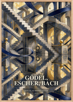 Gödel, Escher, Bach Book Watercolour Illustration by D. Hofstadter