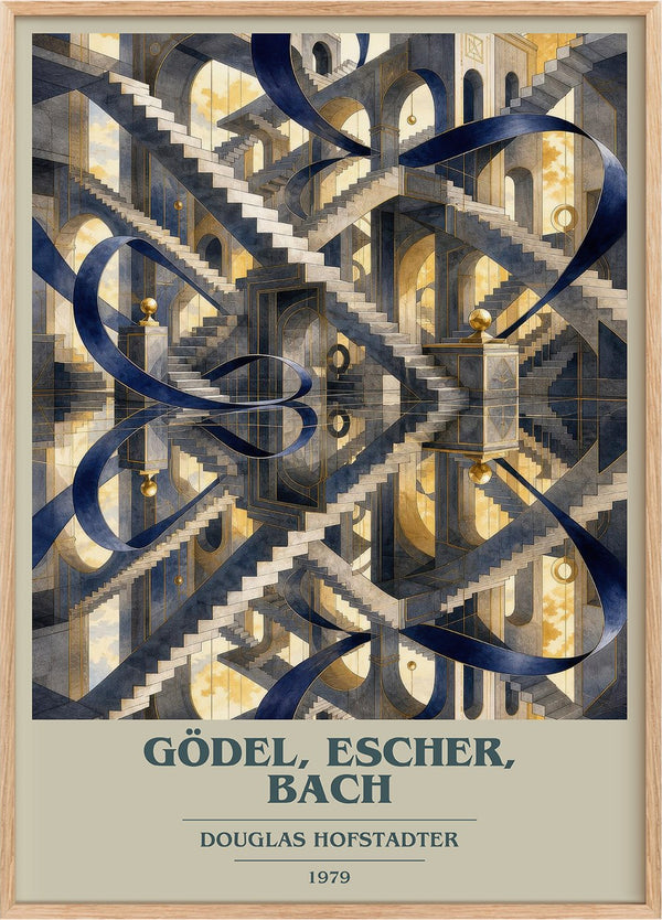 Gödel, Escher, Bach Book Cover Poster by Douglas Hofstadter