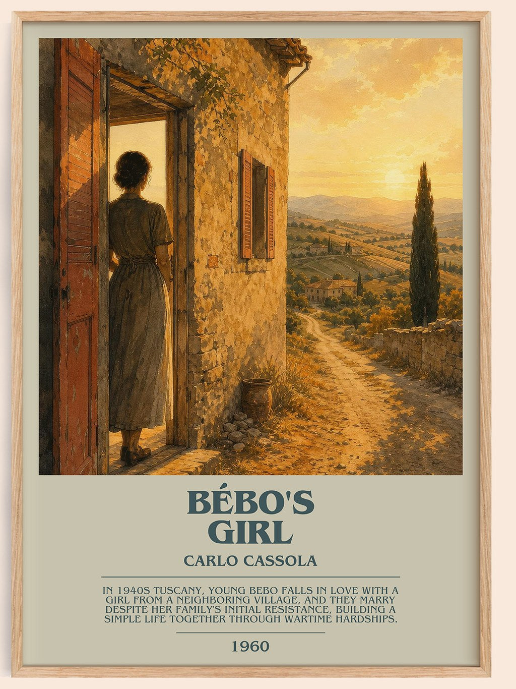 Bébo's Girl Bookish Wall Art by Carlo Cassola – framed poster