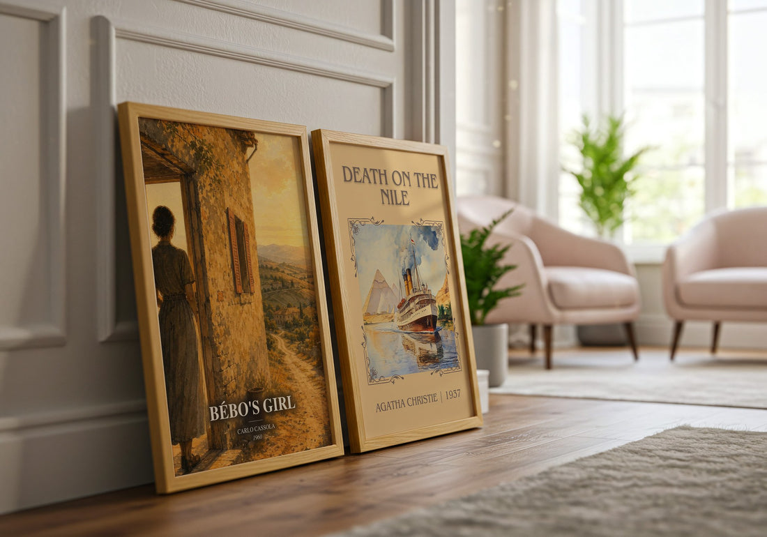 Bébo's Girl watercolour print framed by window – literary home decor