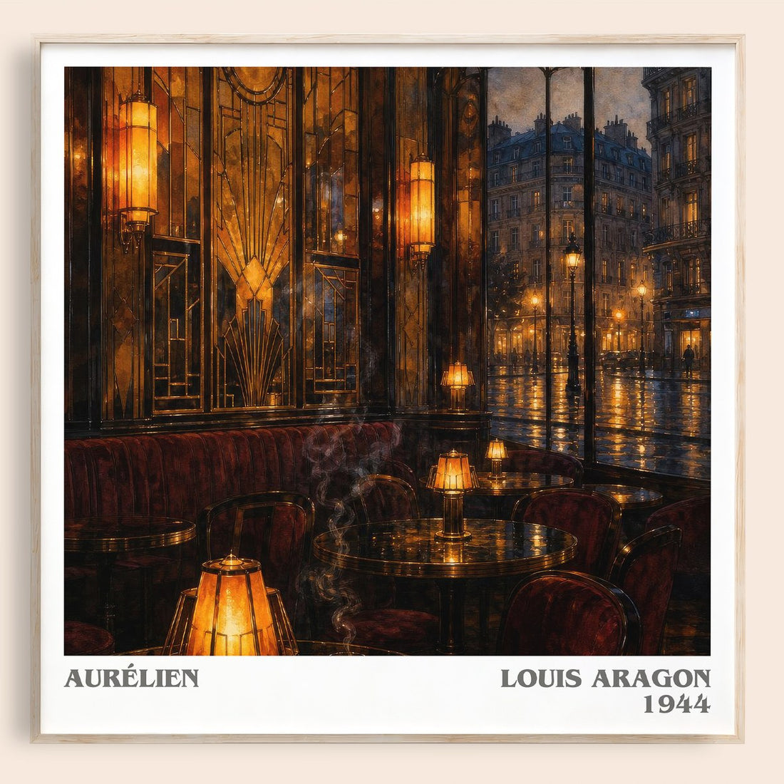 Aurélien literary book poster by Louis Aragon – framed literary art print